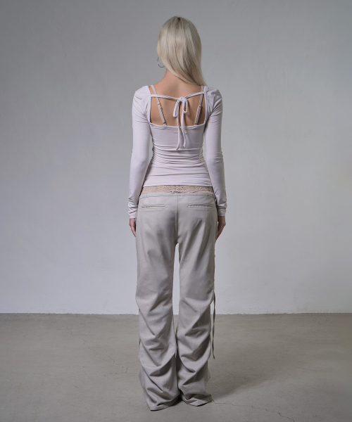 LACE LAYERED LONG SLEEVE (IVORY) F26ZB522