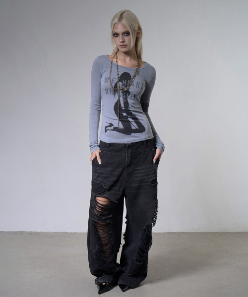DRY CITY LONG SLEEVE (HEATHER BLUE) F26ZB529
