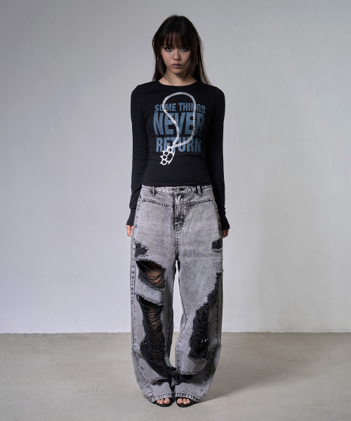 KNUCKLE CHAIN LONG SLEEVE (BLACK) F26ZB526