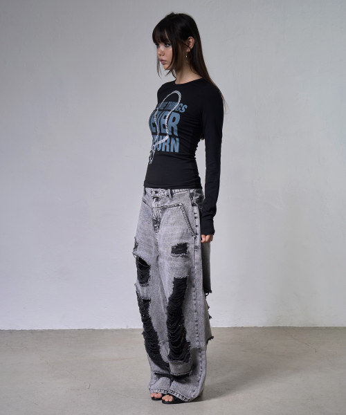 KNUCKLE CHAIN LONG SLEEVE (BLACK) F26ZB526