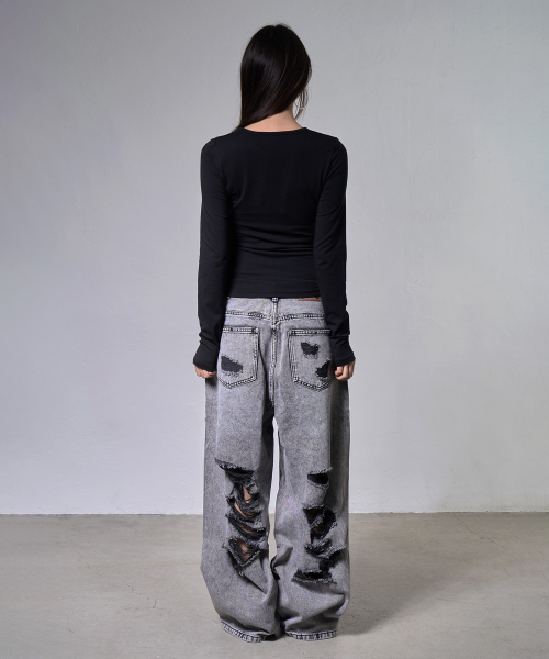 KNUCKLE CHAIN LONG SLEEVE (BLACK) F26ZB526