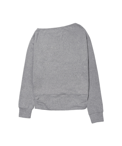 PIXEL CROSS ONE-SHOULDER SWEATSHIRT (MELANGE GRAY) F26ZB535
