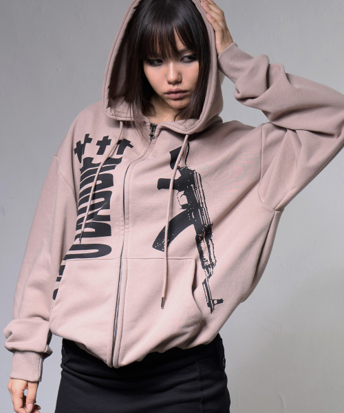 Baddie Hooded Zip-Up (Moka Brown) F26ZA511