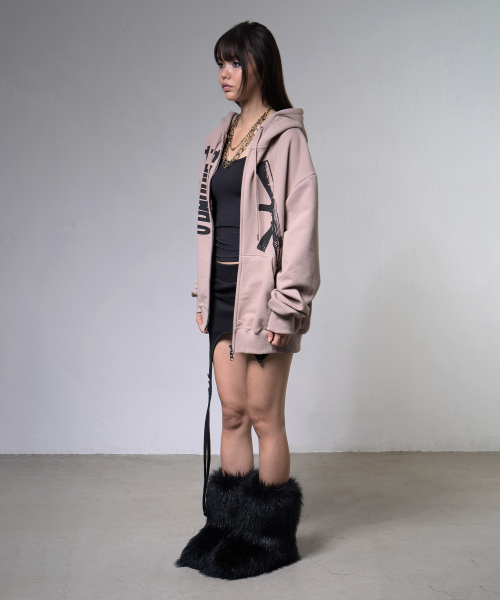 Baddie Hooded Zip-Up (Moka Brown) F26ZA511