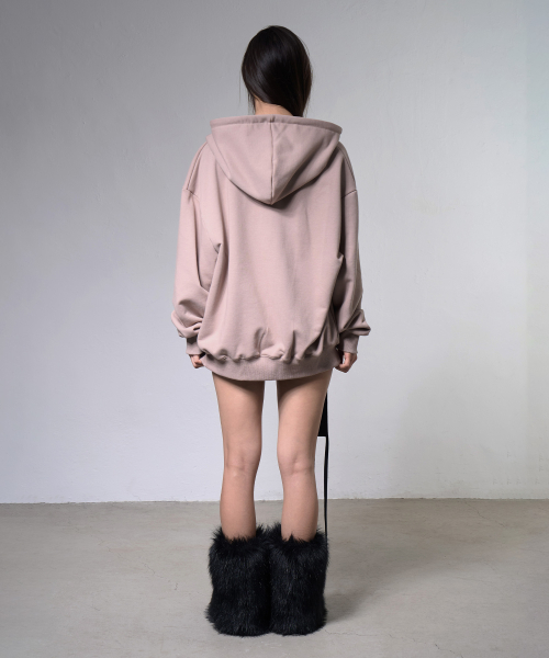 Baddie Hooded Zip-Up (Moka Brown) F26ZA511
