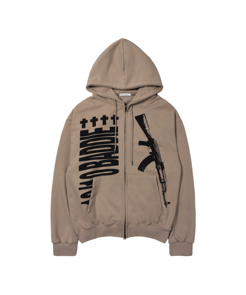 Baddie Hooded Zip-Up (Moka Brown) F26ZA511