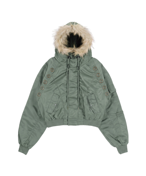 EYELET FUR MA-1 (ASH KHAKI) F26ZA003