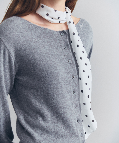 DOT SLIM SCARF WHITE
