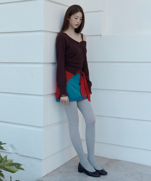 FRILL SUEDE MINI SKIRT T/BLUE