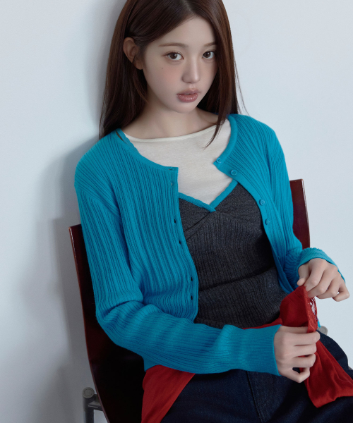 BUSTIER CARDIGAN SET R/BL+CH