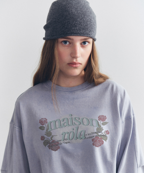 ROSE PIGMENT GRAPHIC LONG SLEEVE BLUE