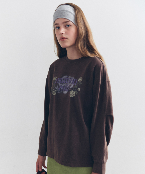 ROSE PIGMENT GRAPHIC LONG SLEEVE BROWN