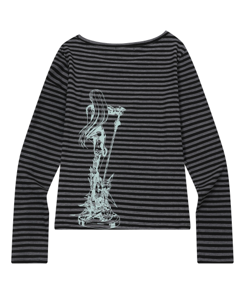 RESA PRINTING STRIPE LONG SLEEVE T