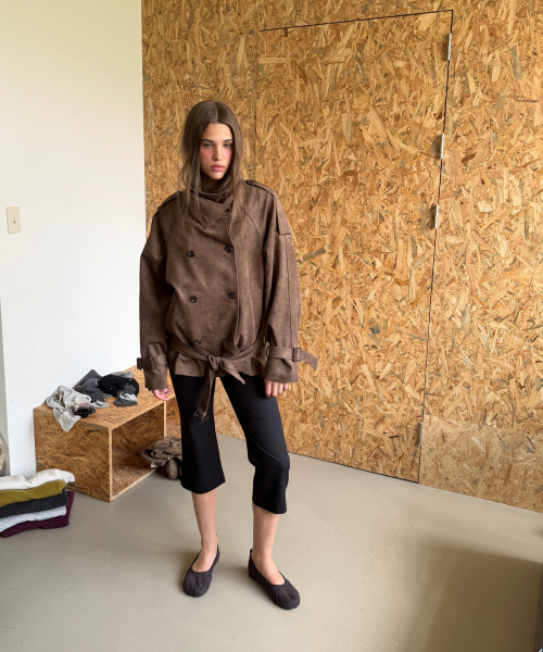 AUTHENTIC TRENCH SUEDE JACKET (BROWN)