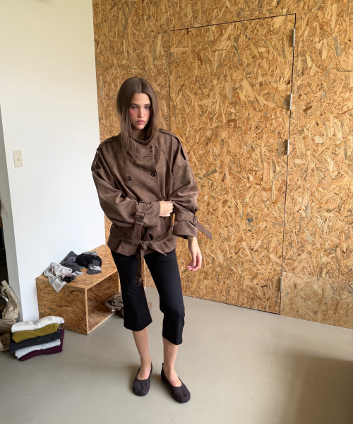 AUTHENTIC TRENCH SUEDE JACKET (BROWN)