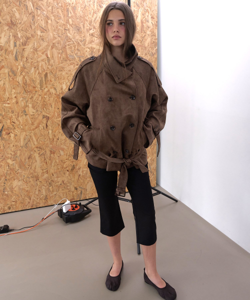AUTHENTIC TRENCH SUEDE JACKET (BROWN)