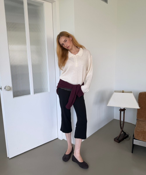 LACE CALF PANTS (BLACK)