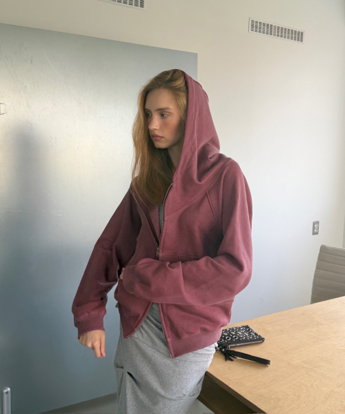 PIGMENT ZIP HOODIE (BRICK)