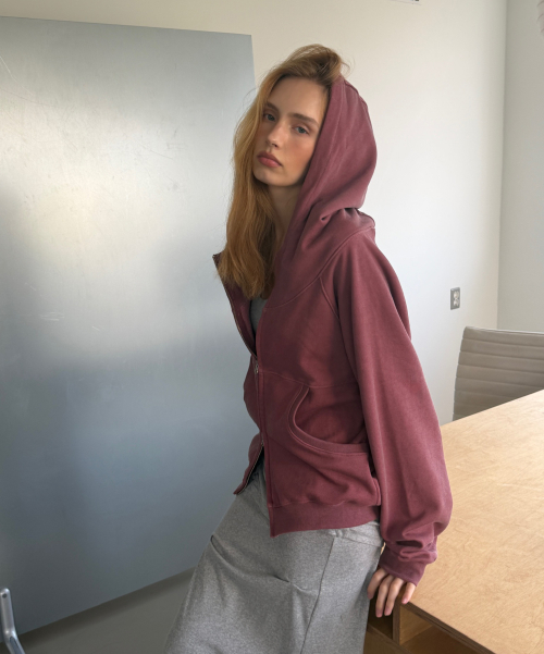 PIGMENT ZIP HOODIE (BRICK)