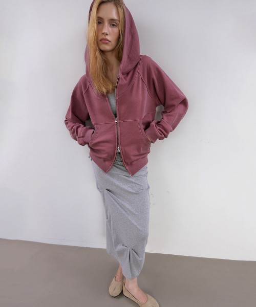 SNAP DRAPE SKIRT (MELAGE GREY)