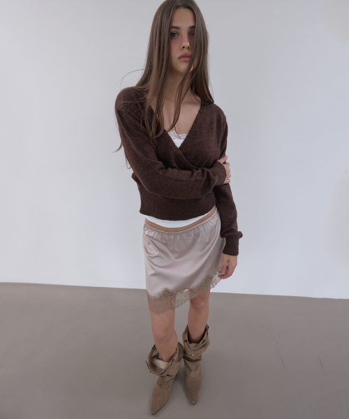 WOOL WRAP KNIT (BROWN)