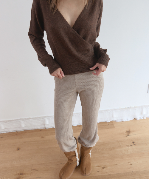 WOOL WRAP KNIT (BROWN)