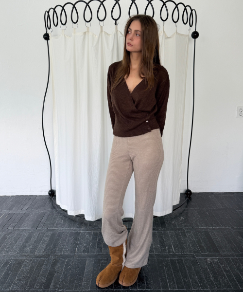 WOOL WRAP KNIT (BROWN)
