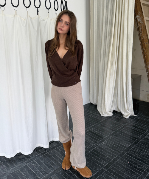 WOOL WRAP KNIT (BROWN)