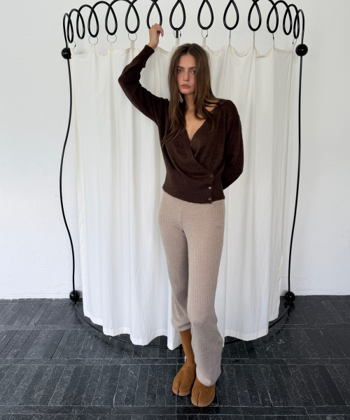 WOOL WRAP KNIT (BROWN)