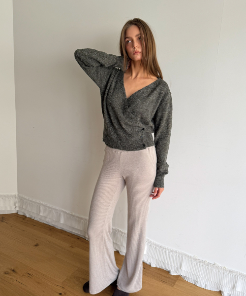 WOOL WRAP KNIT (CHARCOAL)