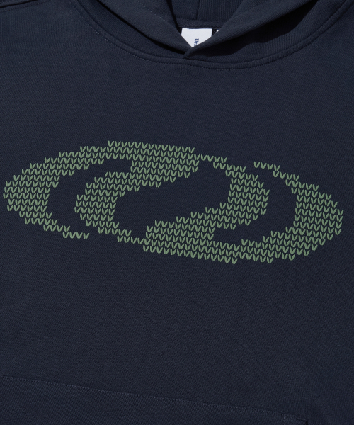 Circuit Knit Effect Hoodie_Navy