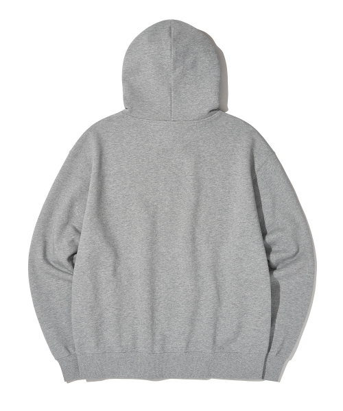 Circuit Knit Effect Hoodie_Melange Gray