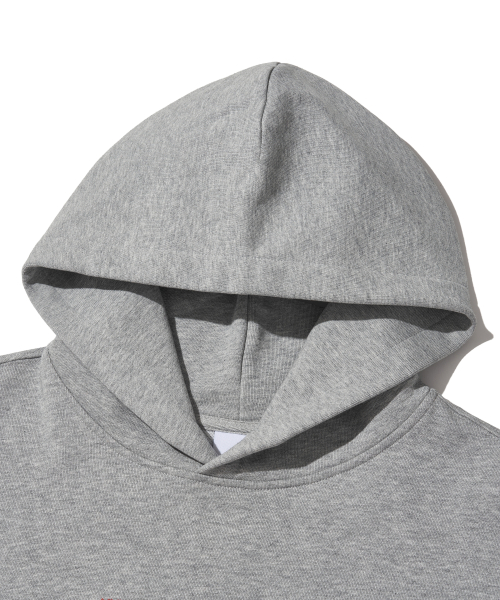 Circuit Knit Effect Hoodie_Melange Gray