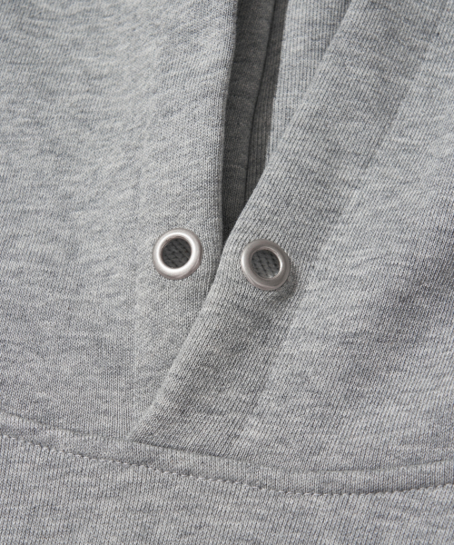 Circuit Knit Effect Hoodie_Melange Gray
