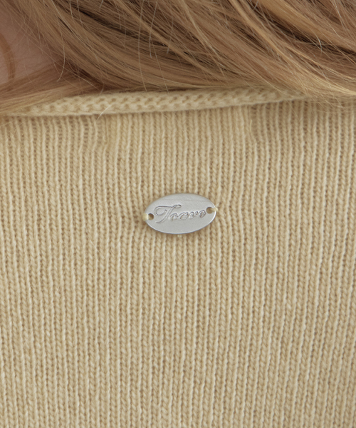 Sally Cashmere Deep V-Neck Knit (Butter)
