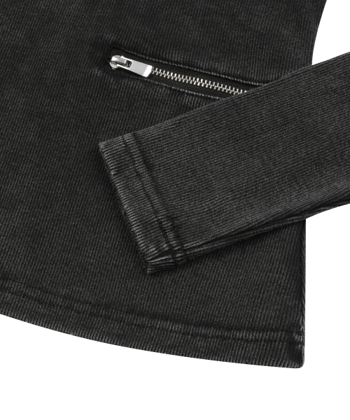 ZETIC PIGMENT SIDE SLIT ZIP LONG SLEEVE T