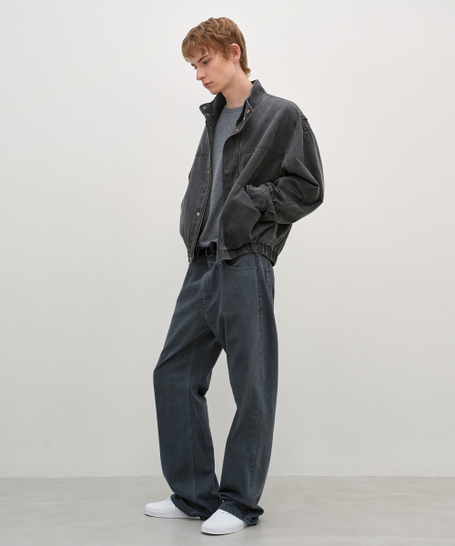 Oil Washed Semi-Wide Pants RUSTY GREY