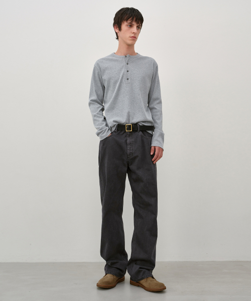Oil Washed Semi-Wide Pants RUSTY BROWN