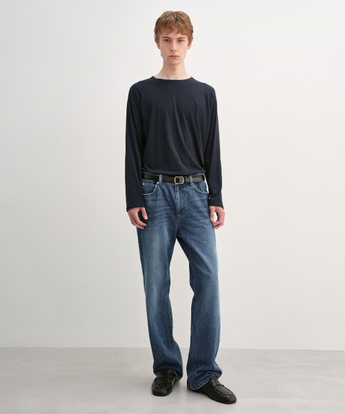 High Twist Cotton Long Sleeve NAVY