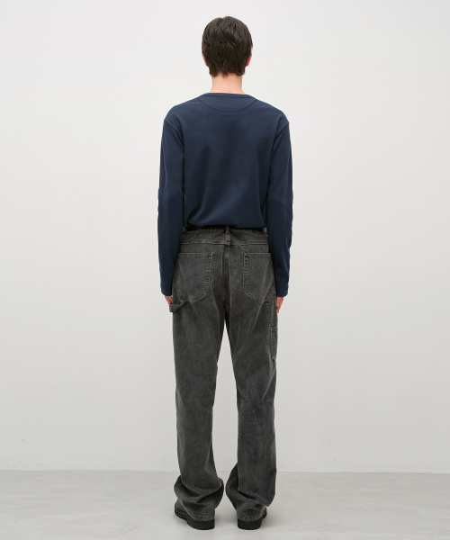 Slim Fit Ribbed Henley Neck NAVY