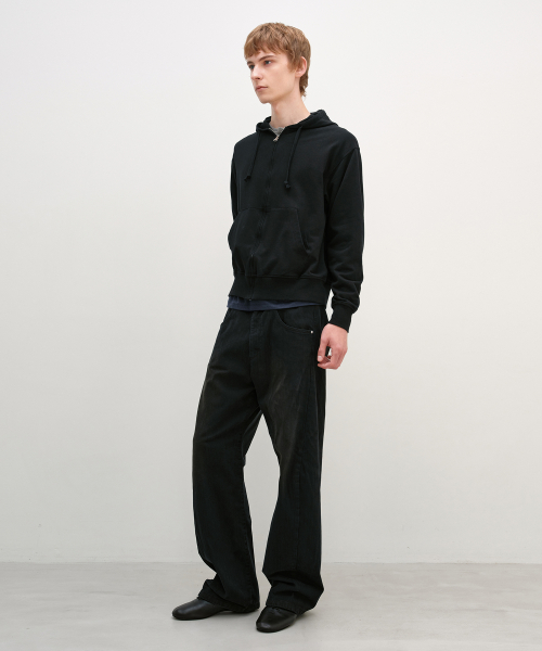 Lightweight Hooded Zip-Up BLACK