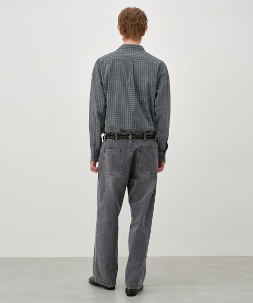 Oversized Check Shirt GREY