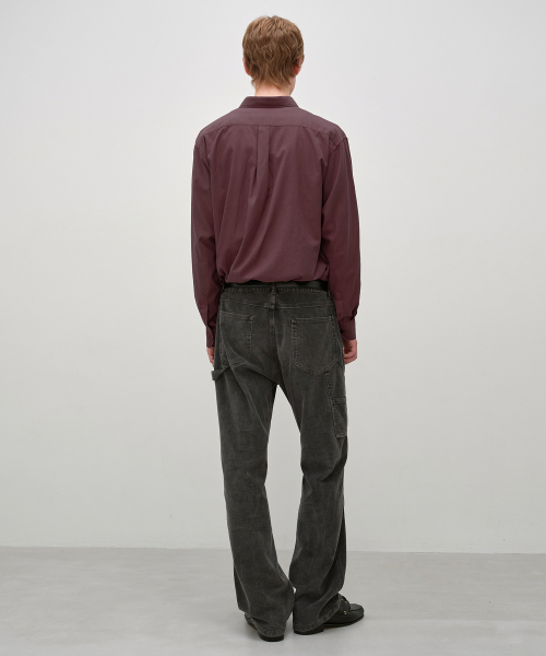 Garment Dyed Cotton Tencel Shirt MAROON