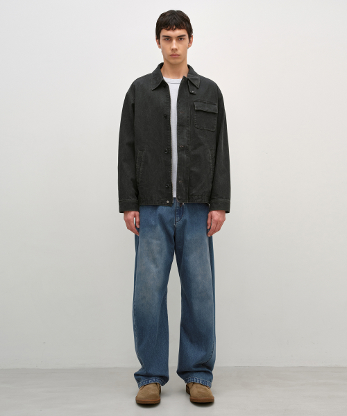 Vintage Washed Deck Jacket v2 DARK GREY