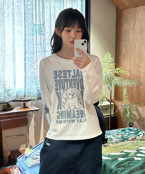 Maltese Adventure Raglan Long Sleeve T-shirt IVORY