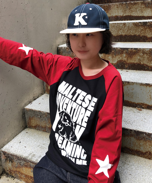 Maltese Adventure Raglan Long Sleeve T-shirt RED