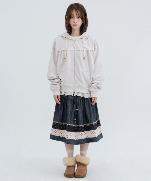 Lace cozy Hoodie Zip Up_Facial Creams