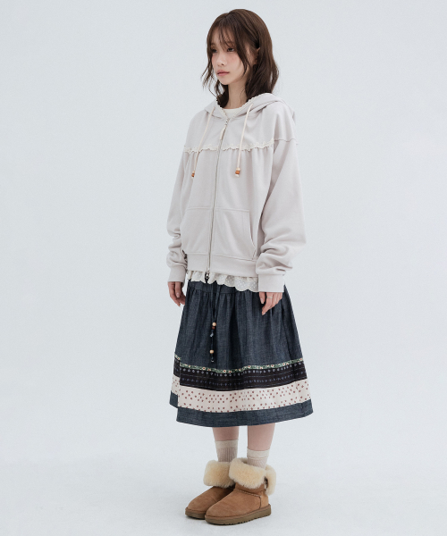 Lace cozy Hoodie Zip Up_Facial Creams