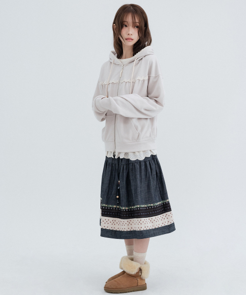 Lace cozy Hoodie Zip Up_Facial Creams