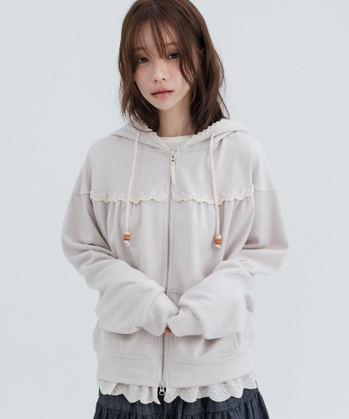 Lace cozy Hoodie Zip Up_Facial Creams
